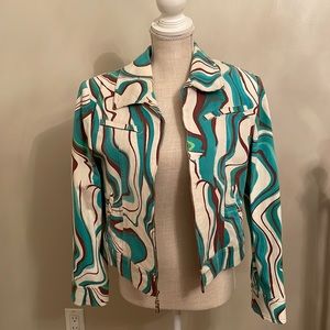 St John Teal & brown casual jacket, size M.